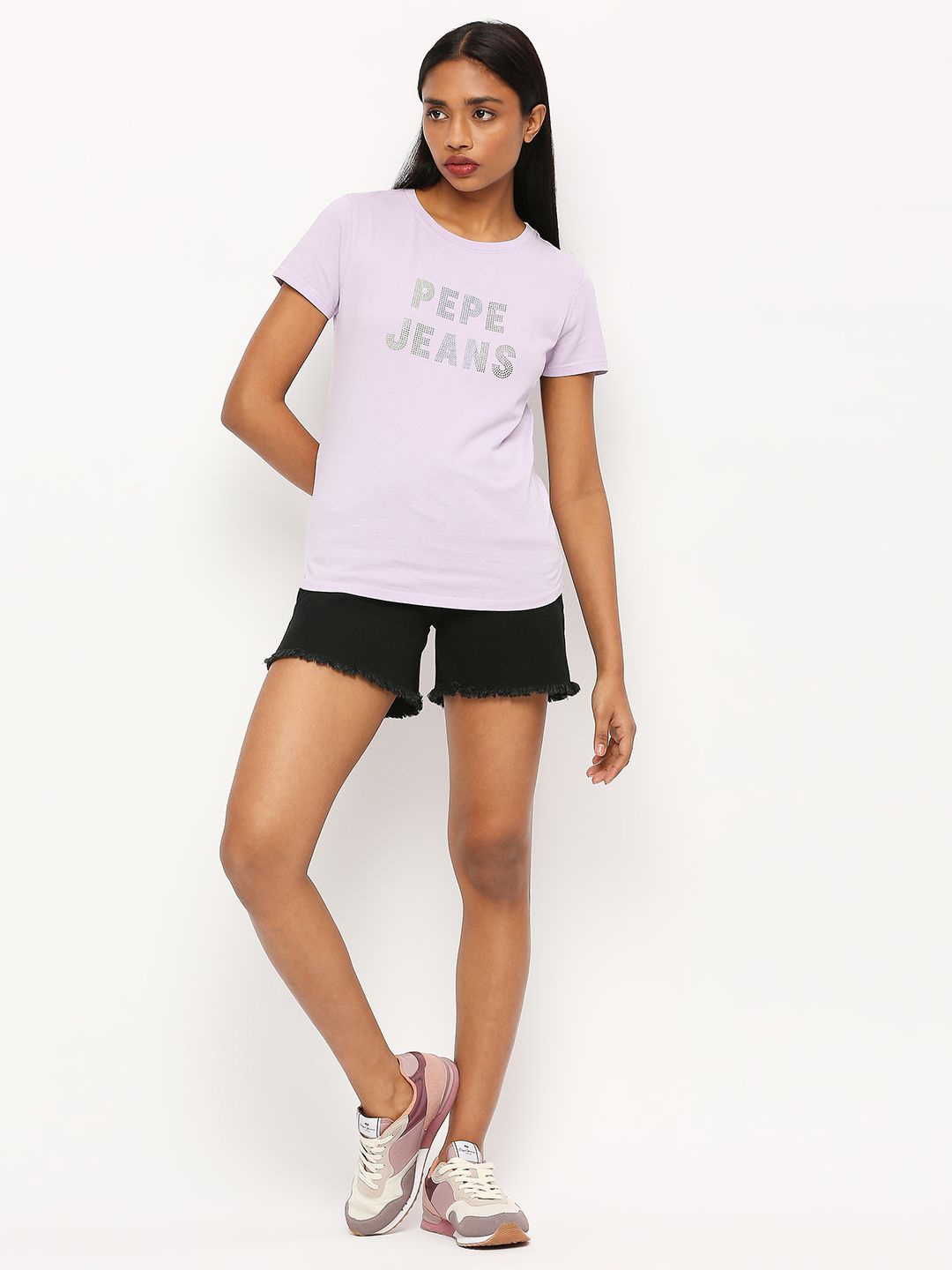 

Pepe Jeans Typography Printed Pure Cotton T-shirt, Purple