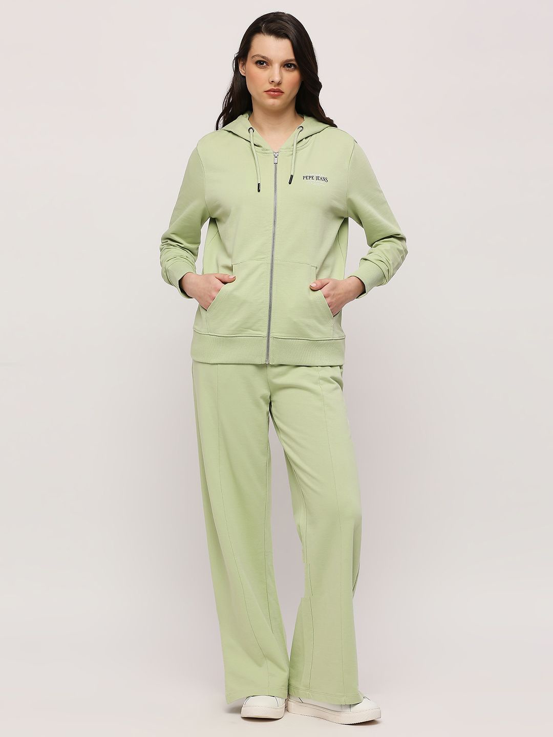 

Pepe Jeans Hooded Pure Cotton Front-Open Sweatshirt, Green