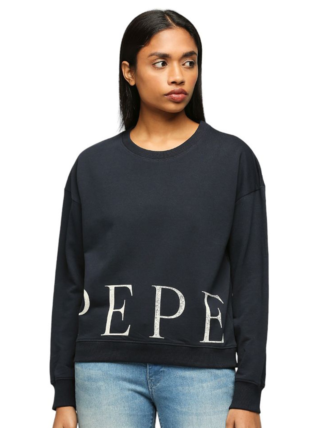 

Pepe Jeans Typography Printed Pullover, Navy blue