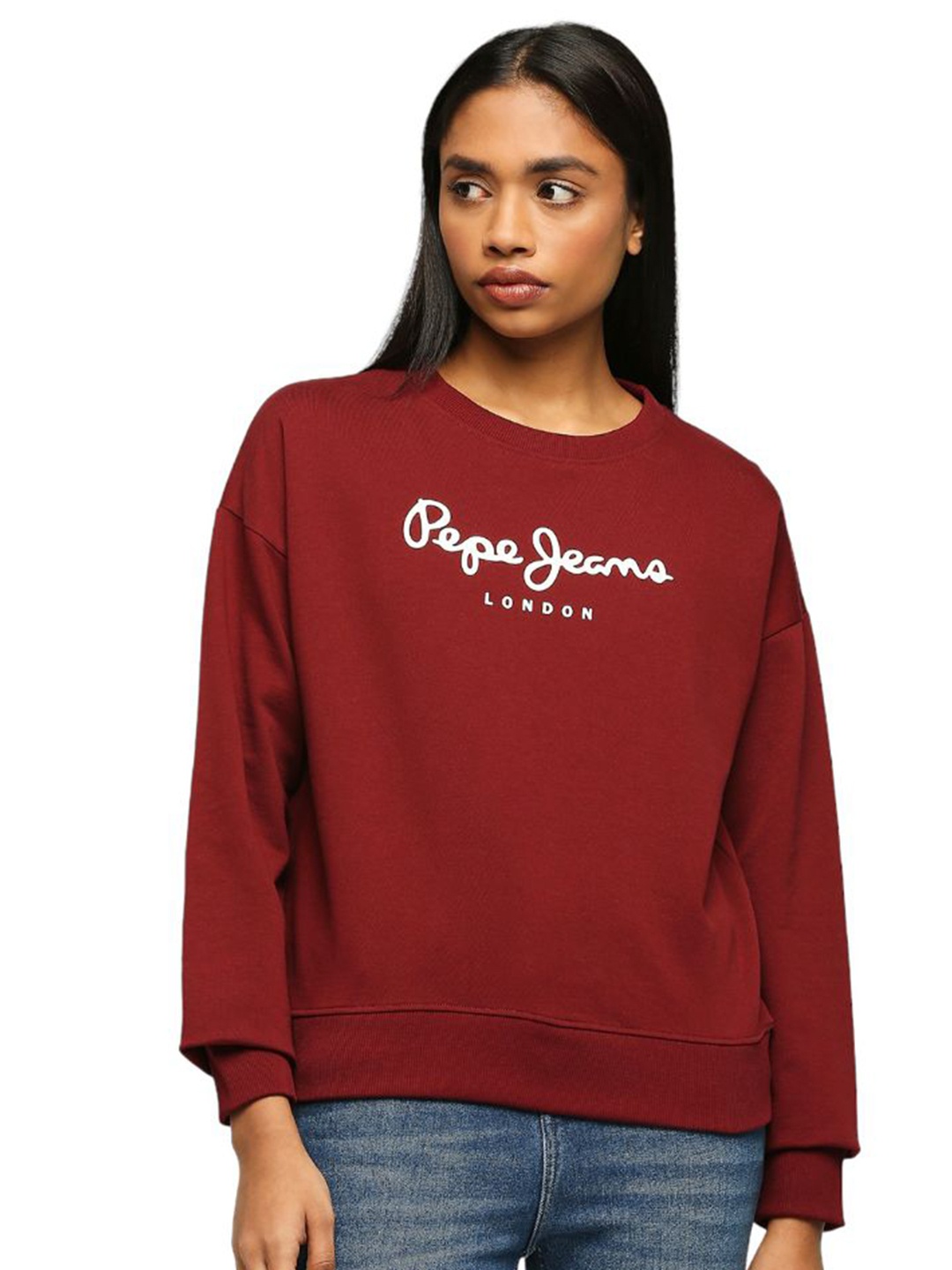 

Pepe Jeans Typography Printed Pure Cotton Sweatshirt, Red