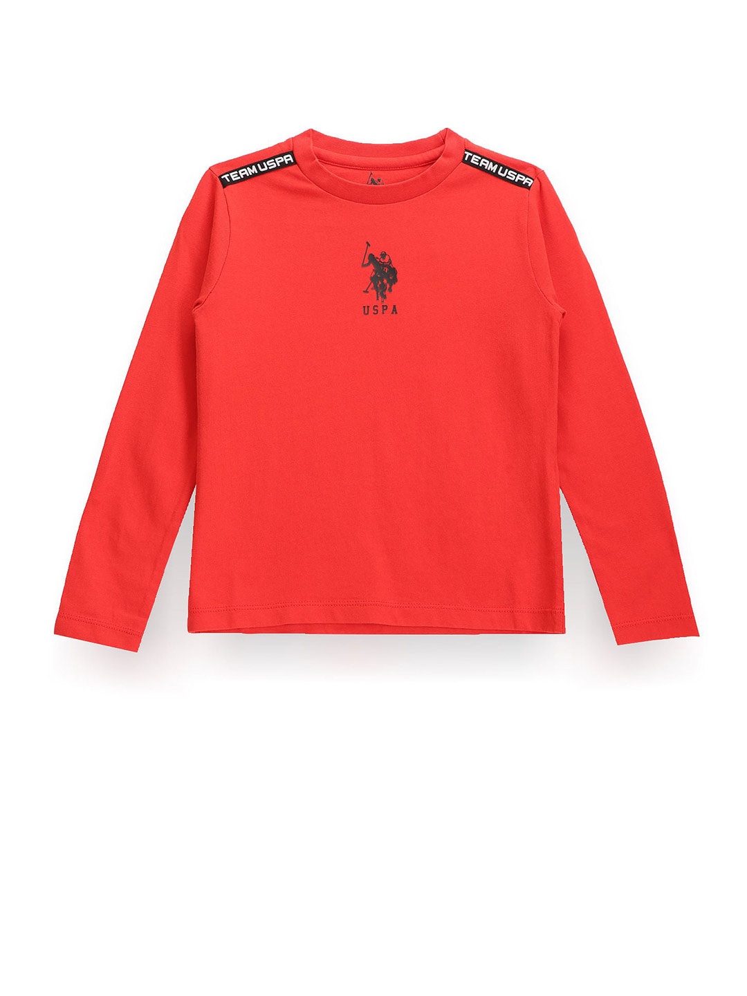 

U.S. Polo Assn. Kids Boys Round Neck Pure Cotton T-shirt, Orange