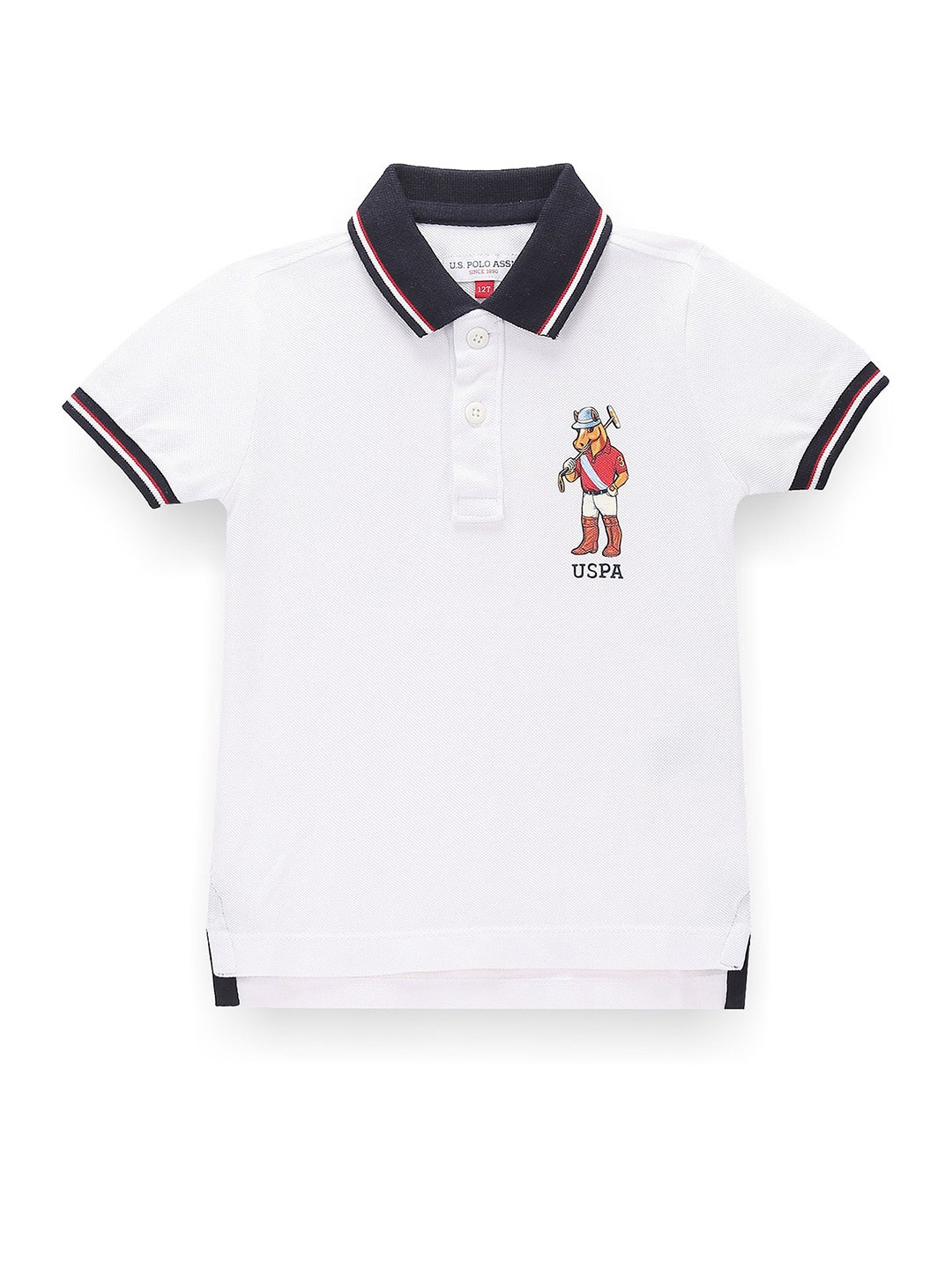 

U.S. Polo Assn. Kids Boys Polo Collar Pure Cotton T-shirt, White