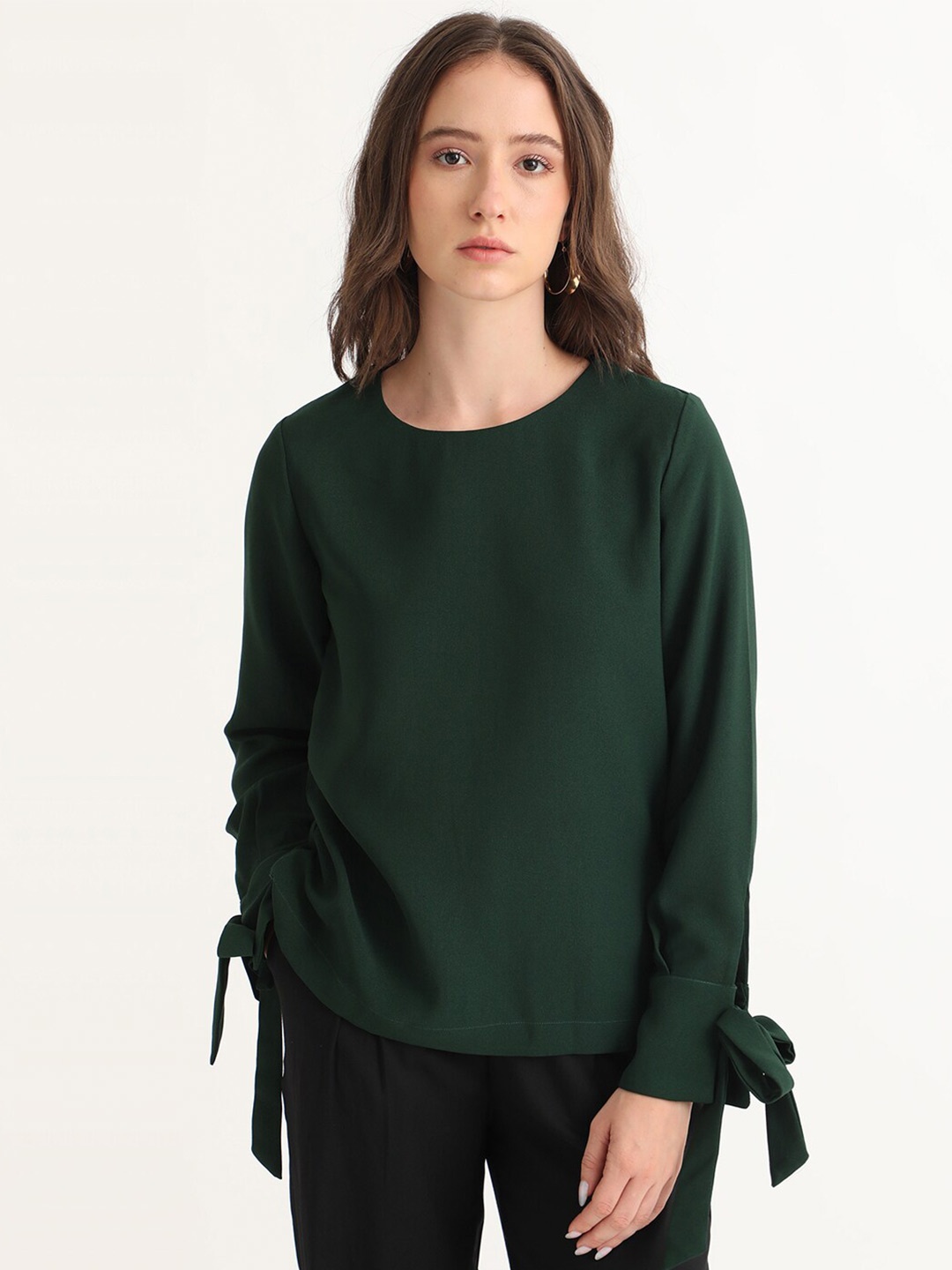 

RAREISM Round Neck Top, Green