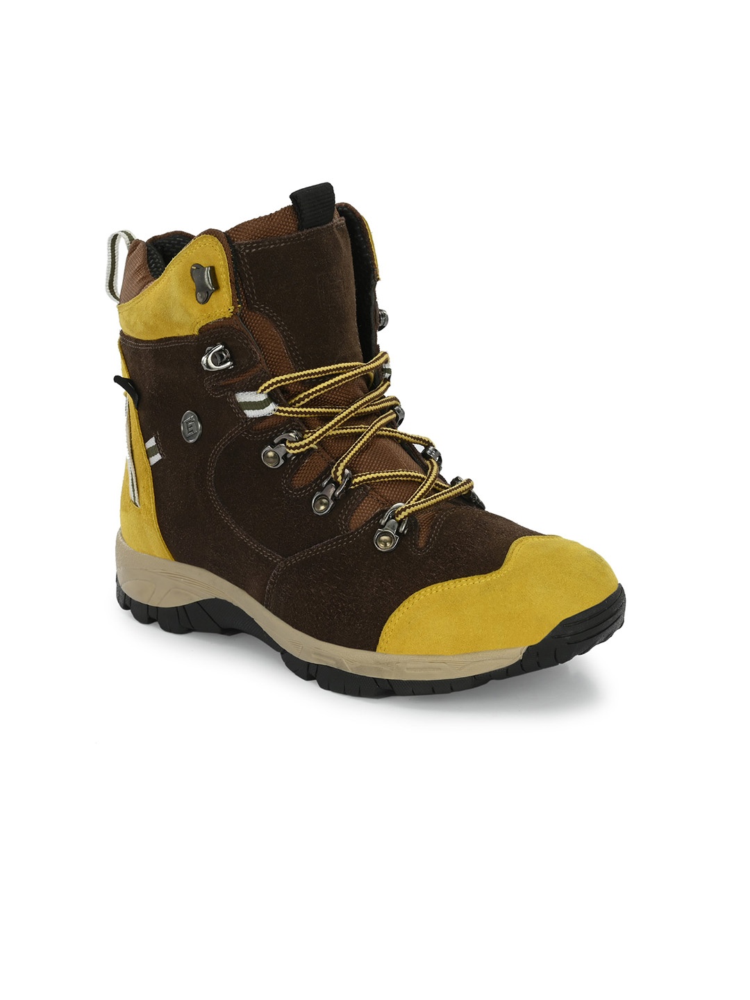 

Eego Italy Men Mid Top Leather Outdoor Hiking Boots, Brown