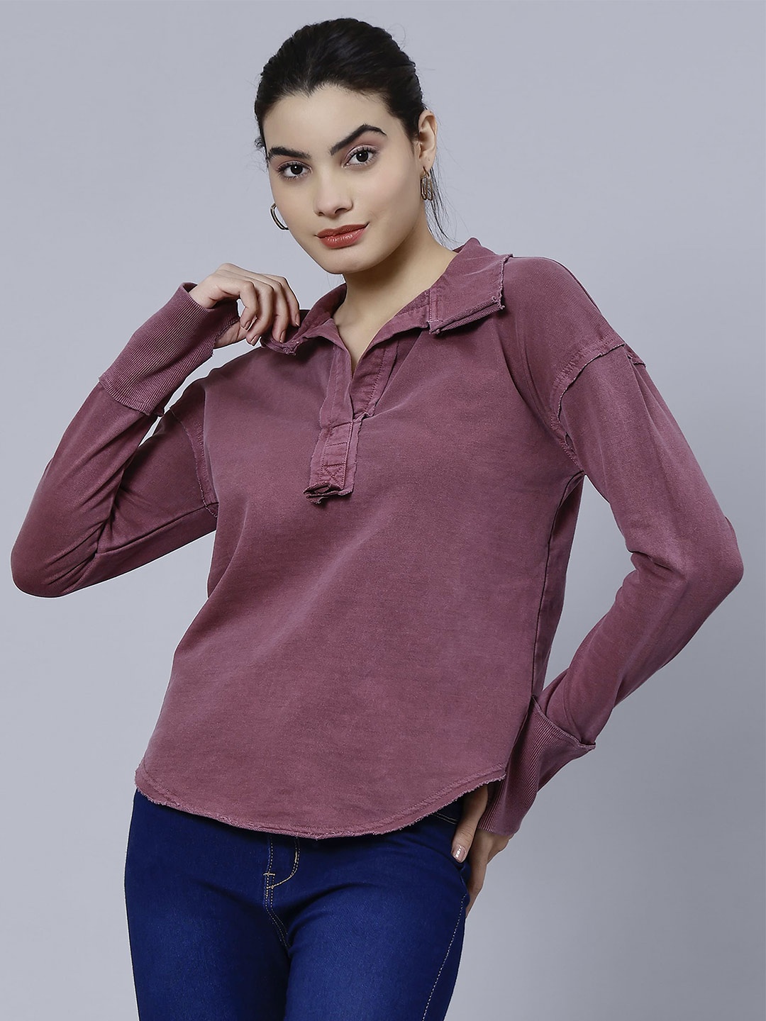 

Pritla Regular Fit Spread Collar Long Sleeve Cotton Casual Shirt, Burgundy