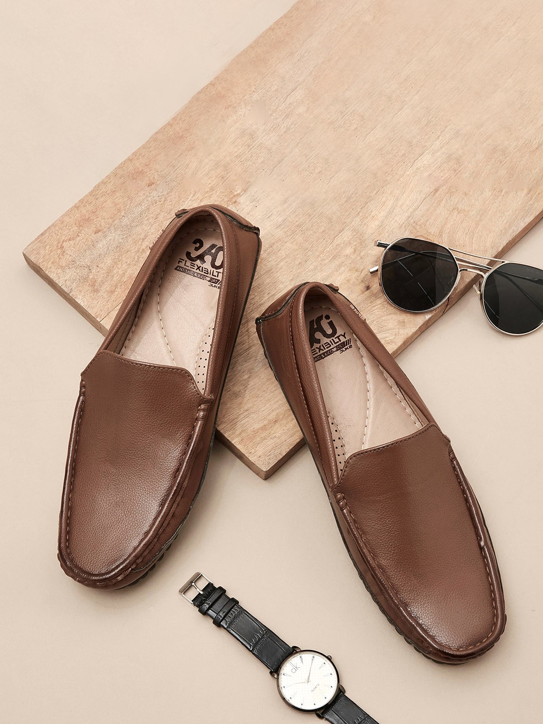 

Duke Men Memory Foam Insole Loafers, Tan