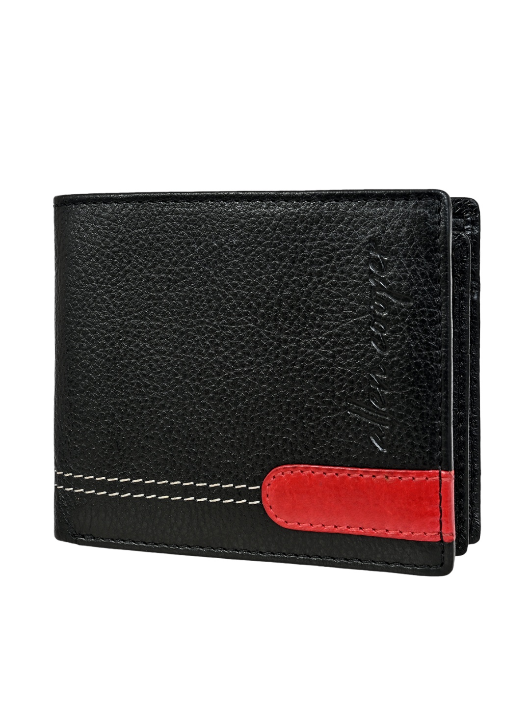 

Allen Cooper Leather Two Fold Wallet, Black