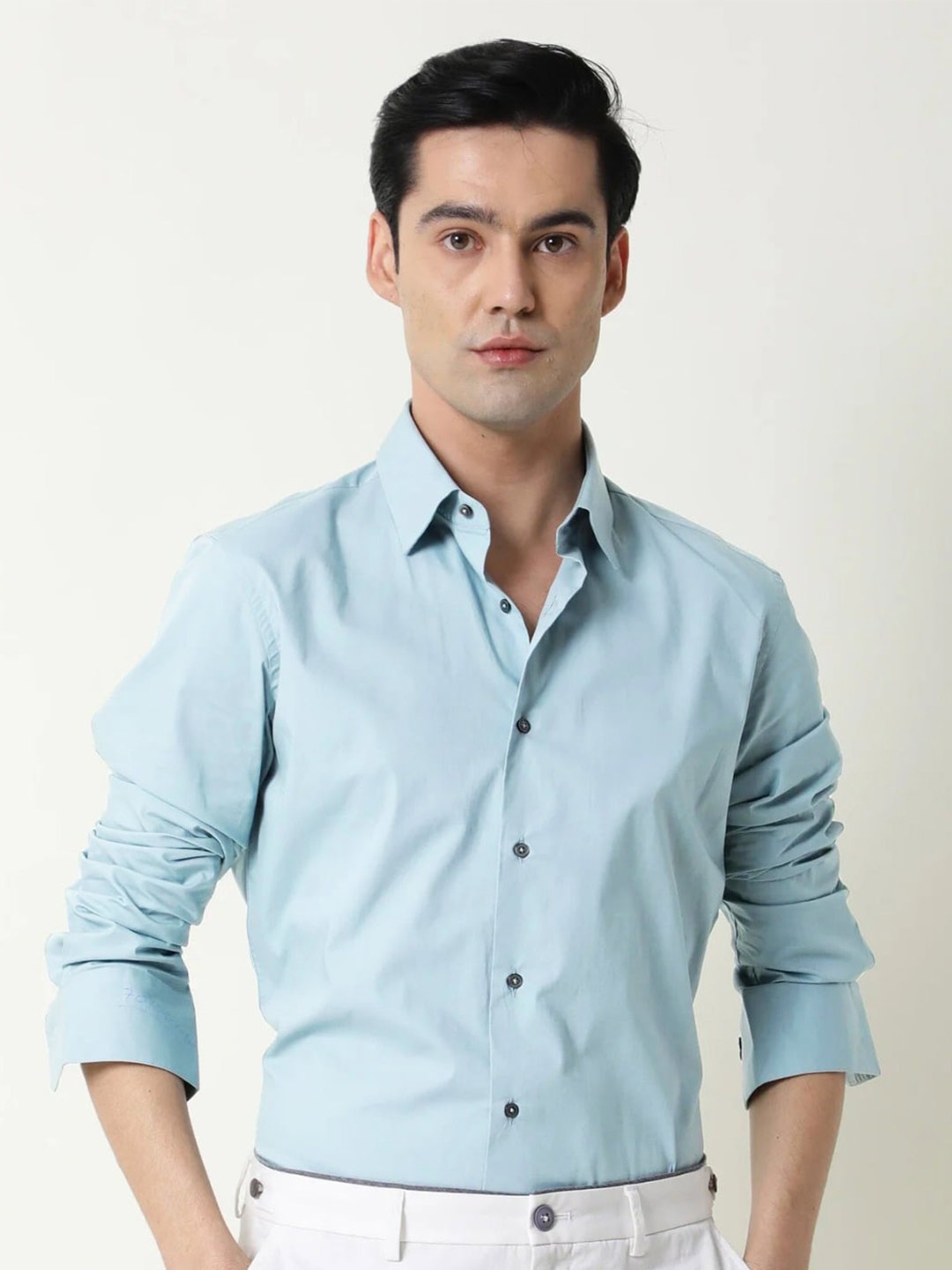 

MISCHIEF MONKEY Classic Opaque Casual Shirt, Blue