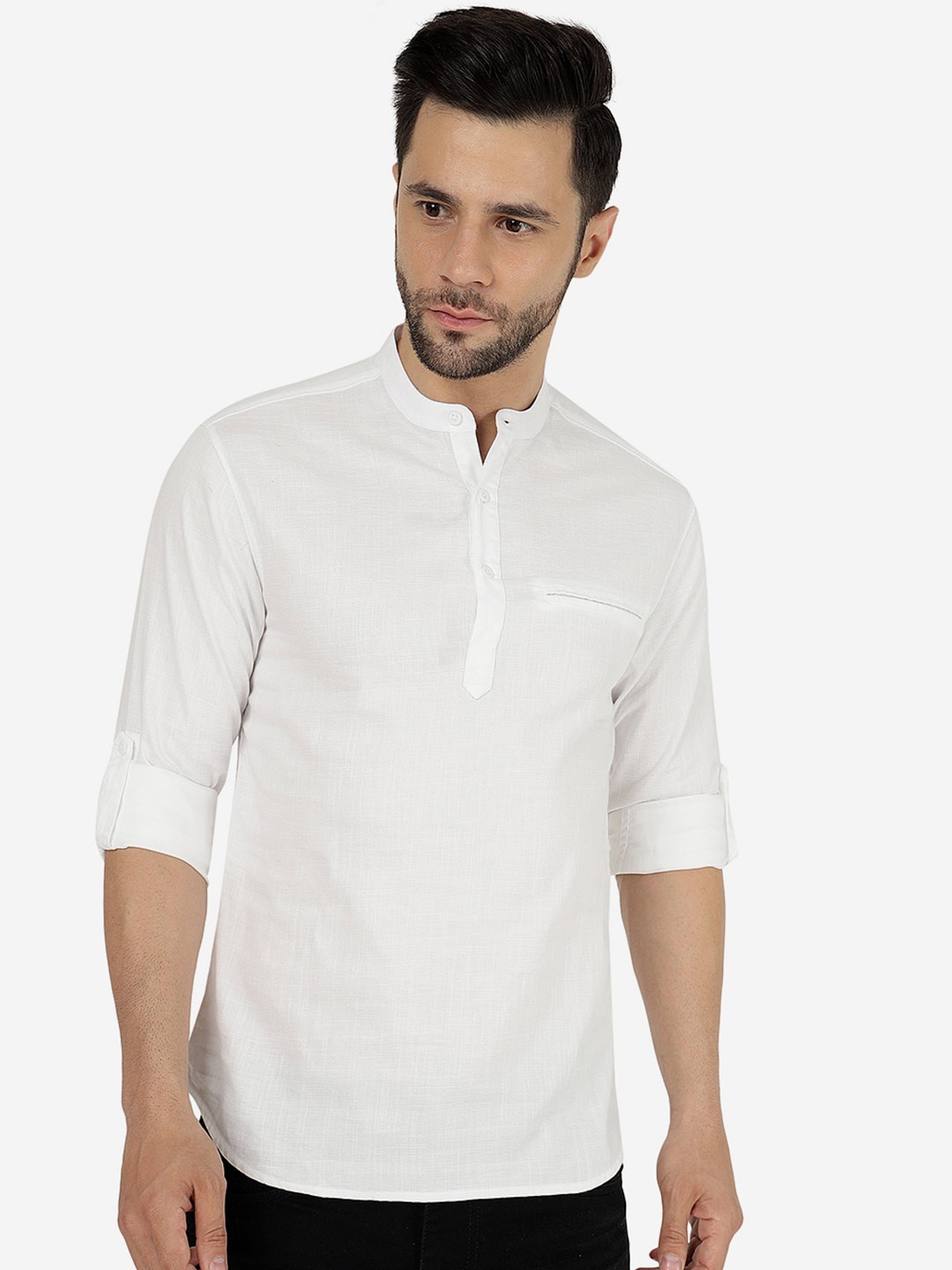 

Greenfibre Slim Fit Opaque Pure Cotton Casual Shirt, White