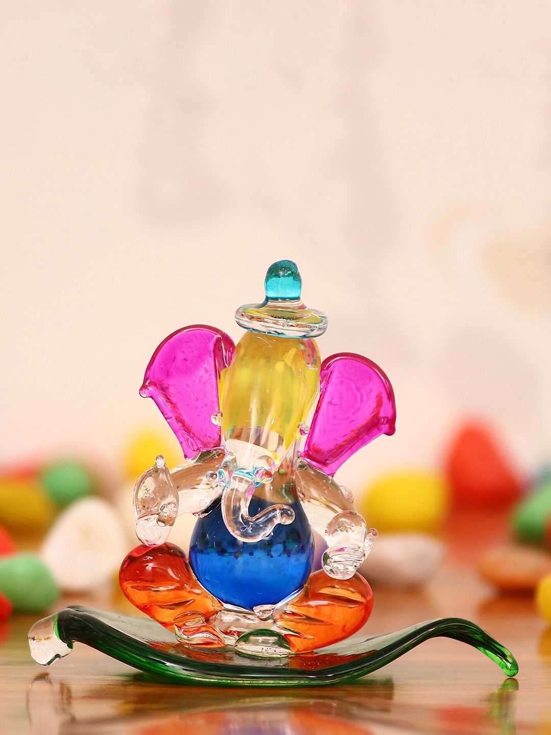 

eCraftIndia Pink & Blue Ganesha Showpieces