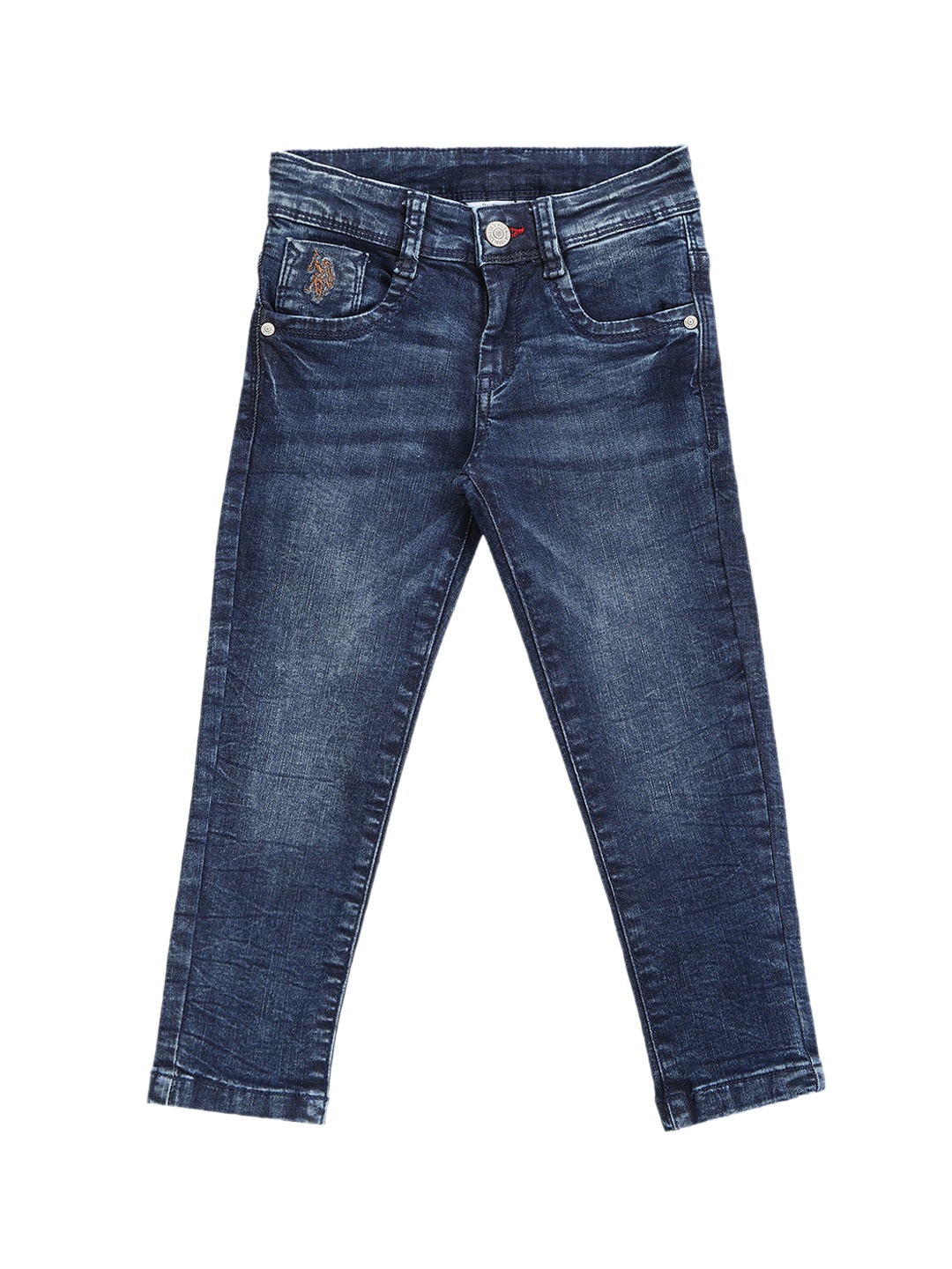 

U.S. Polo Assn. Kids Boys Skinny Fit Clean Look Light Fade Stretchable Jeans, Blue