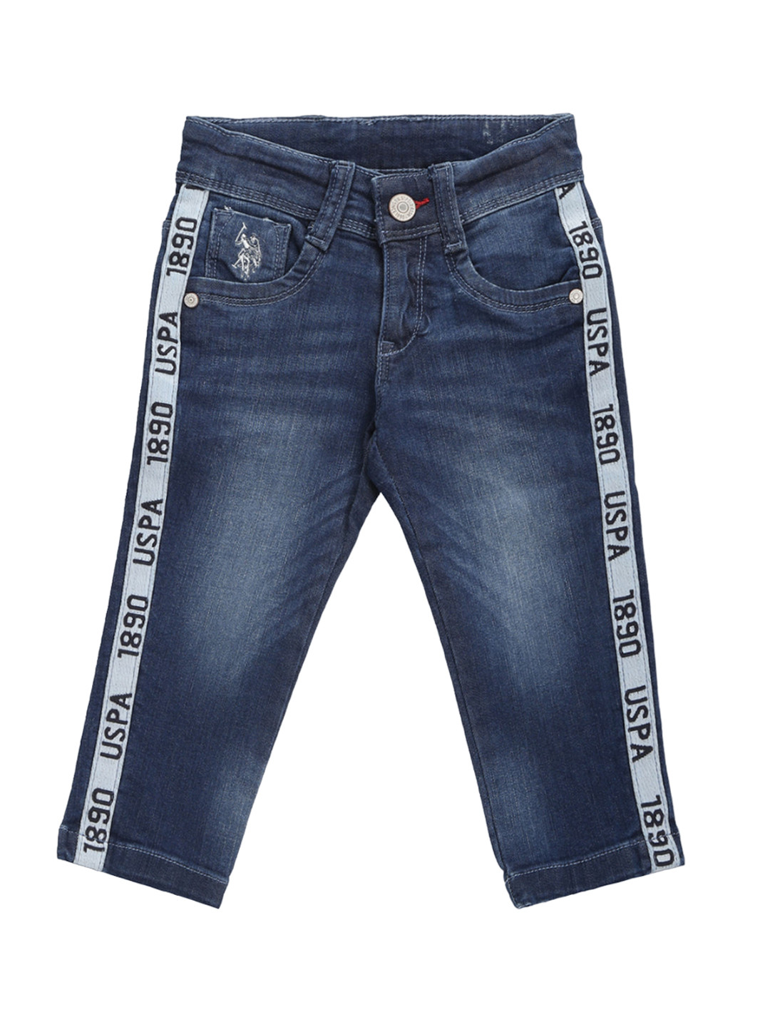

U.S. Polo Assn. Kids Boys Slim Fit Light Fade Clean Look Stretchable Jeans, Blue