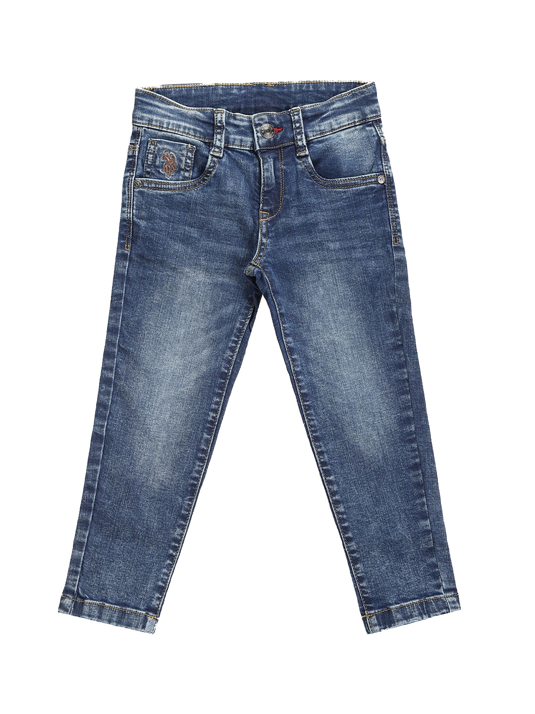 

U.S. Polo Assn. Kids Boys Blue Skinny Fit Clean Look Light Fade Stretchable Jeans