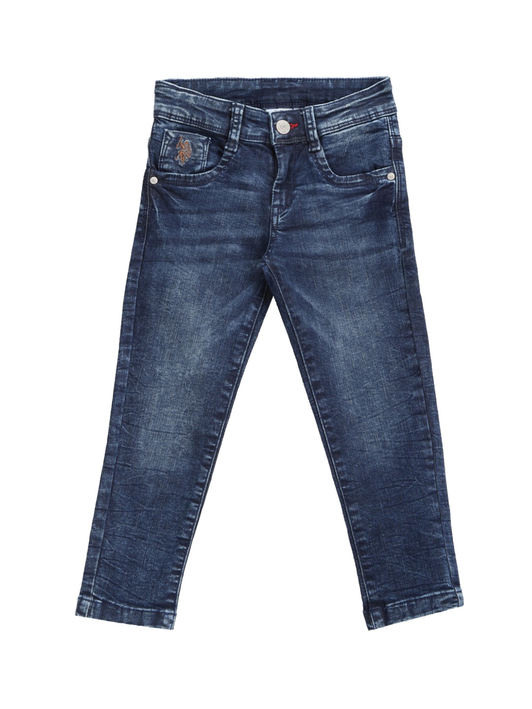 

U.S. Polo Assn. Kids Boys Skinny Fit Clean Look Light Fade Stretchable Jeans, Blue