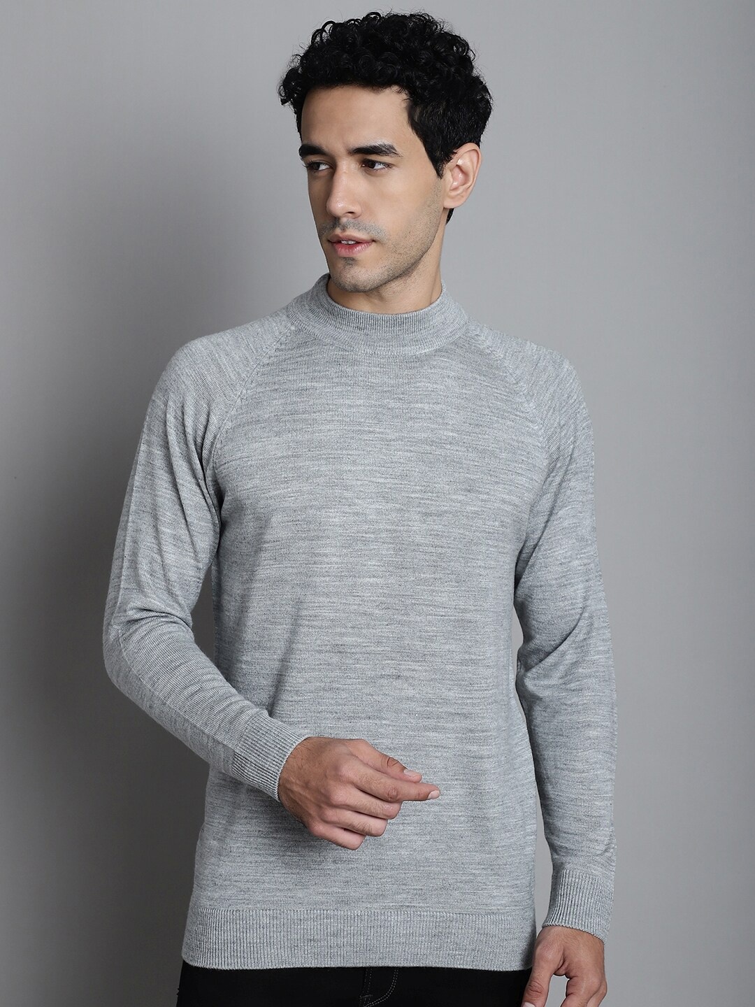

VENITIAN High Neck Acrylic Pullover, Grey