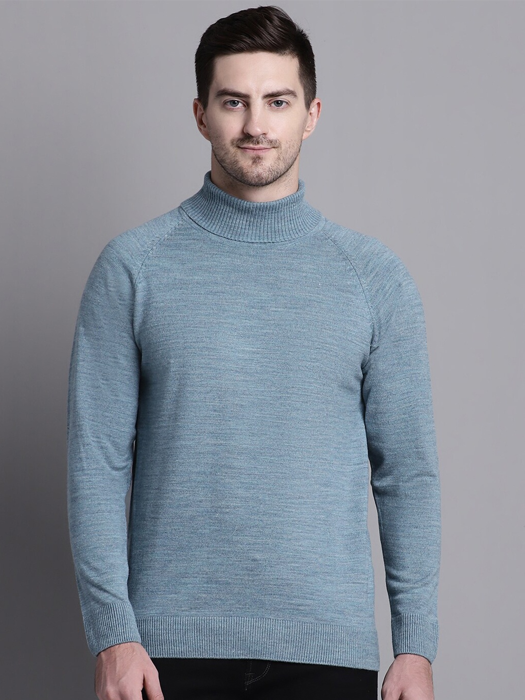 

VENITIAN Turtle Neck Acrylic Pullover, Blue