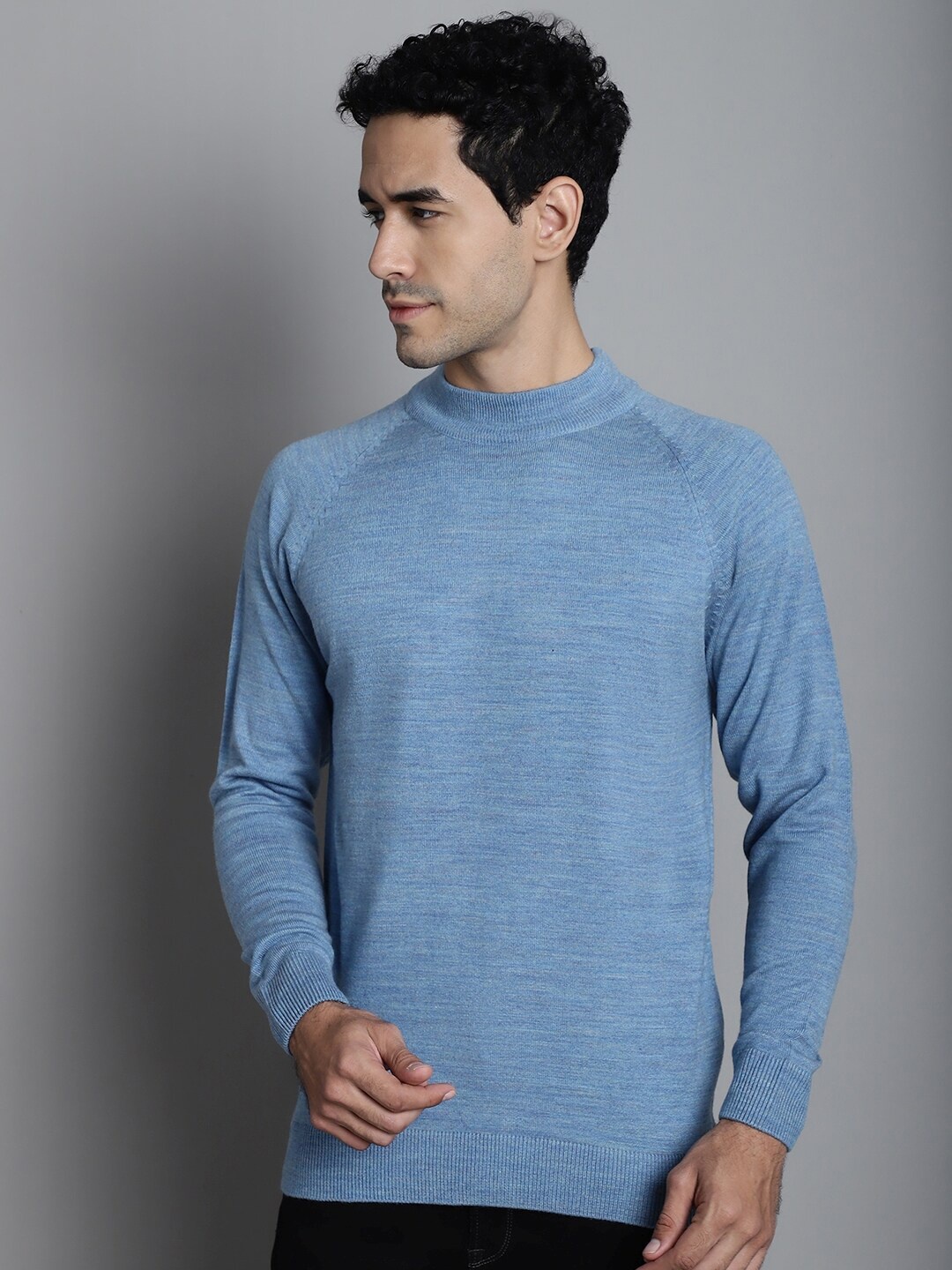 

VENITIAN High Neck Acrylic Pullover, Blue