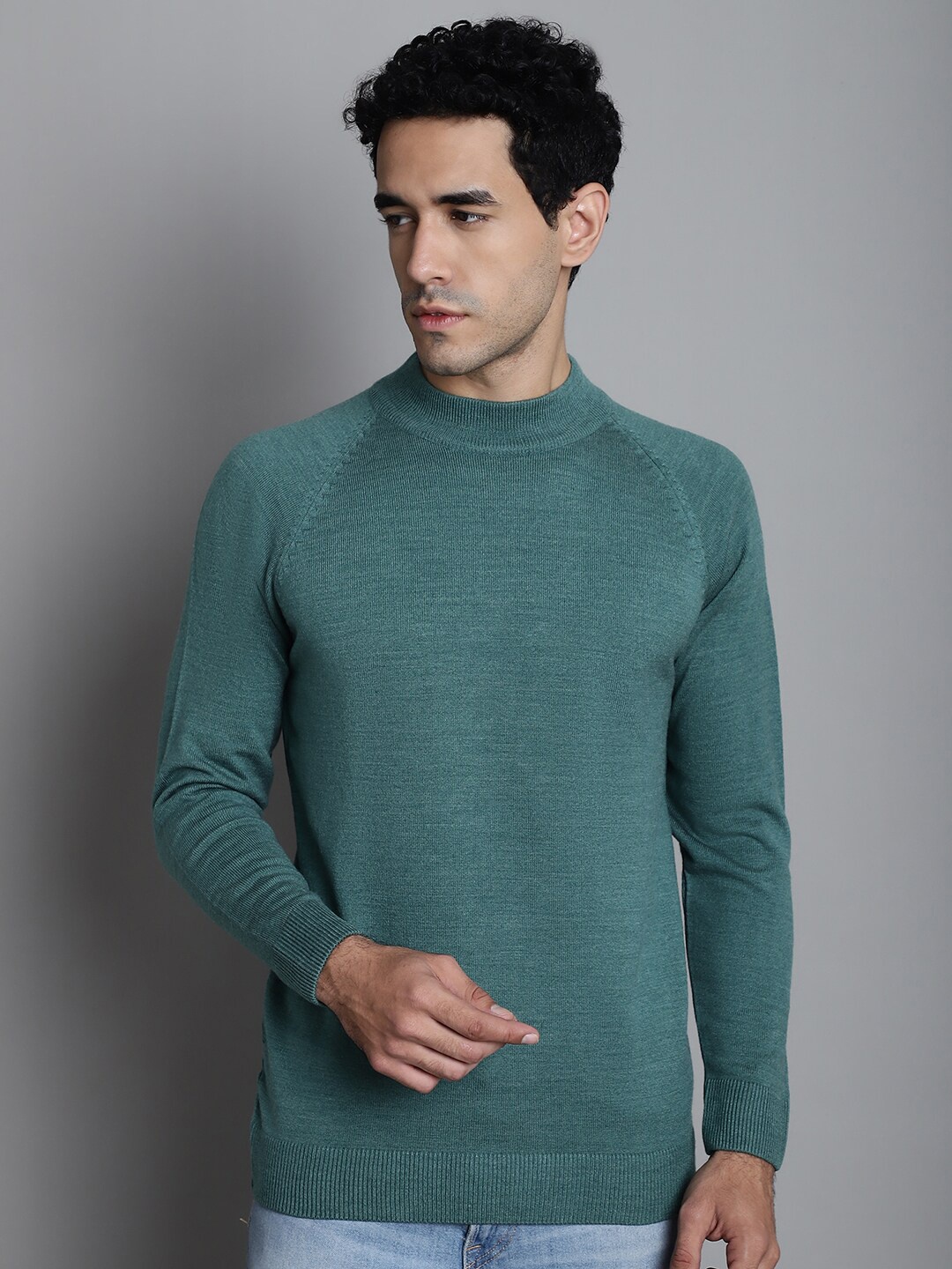 

VENITIAN High Neck Acrylic Pullover, Teal