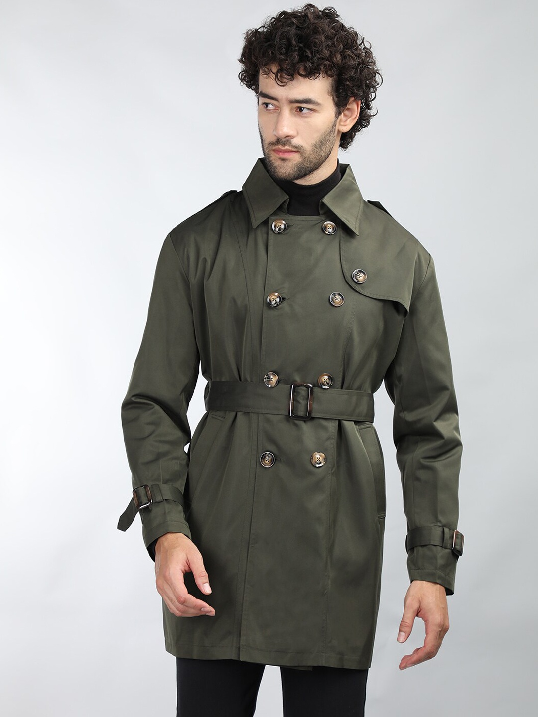 

Dlanxa Double-Breasted Overcoat, Olive
