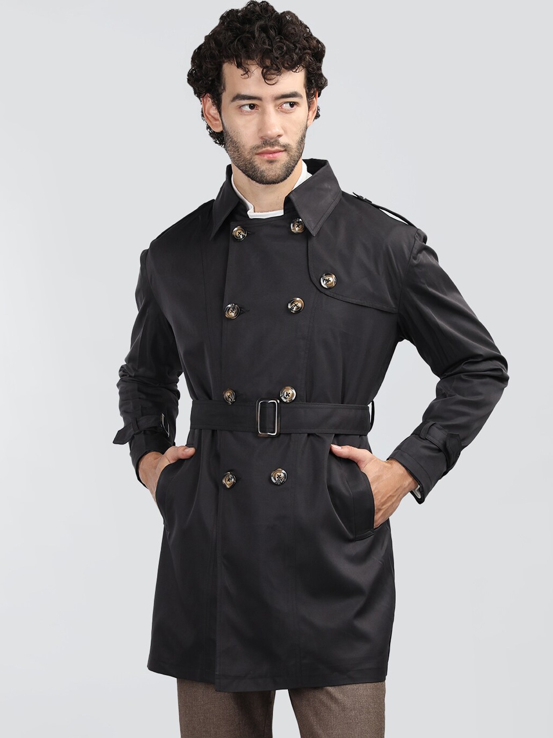 

Dlanxa Regular Fit Overcoat, Black