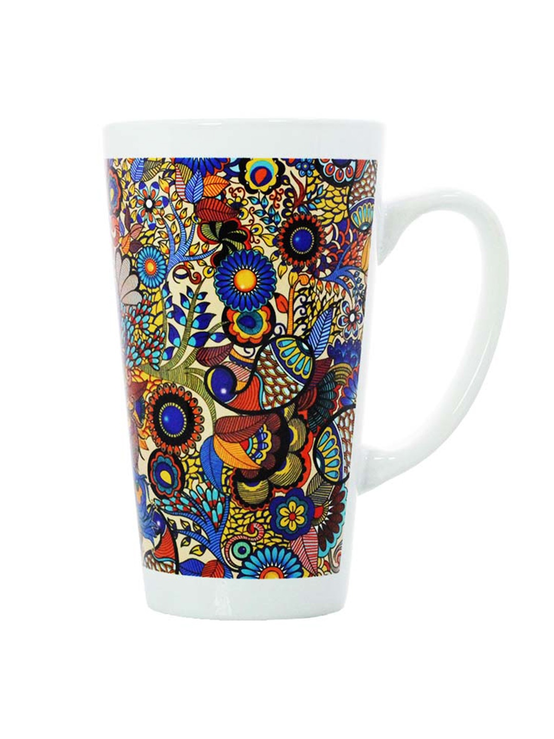 

KOLOROBIA White & Blue Printed Irish Ceramic Glossy Mug 425 ml