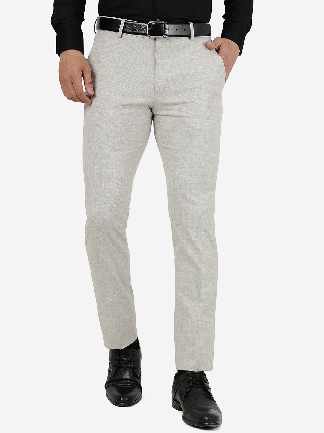 

JADE BLUE Men Slim Fit Formal Trousers, Grey