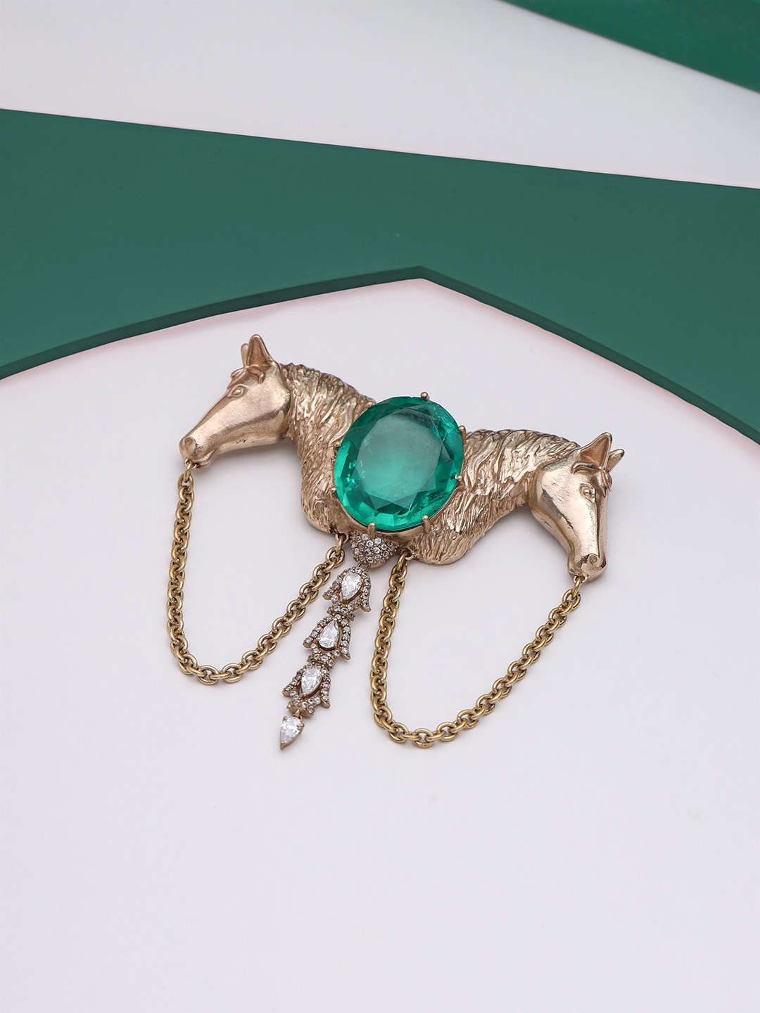 

COSA NOSTRAA Men Shaahi Sawaar Brooch, Metallic