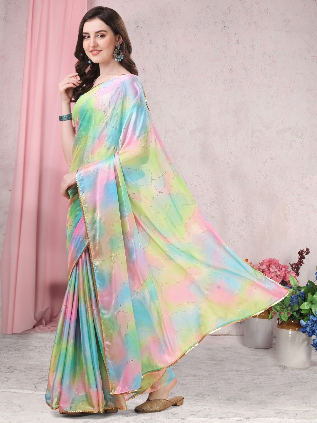

Rangita Tie and Dye Saree, Green
