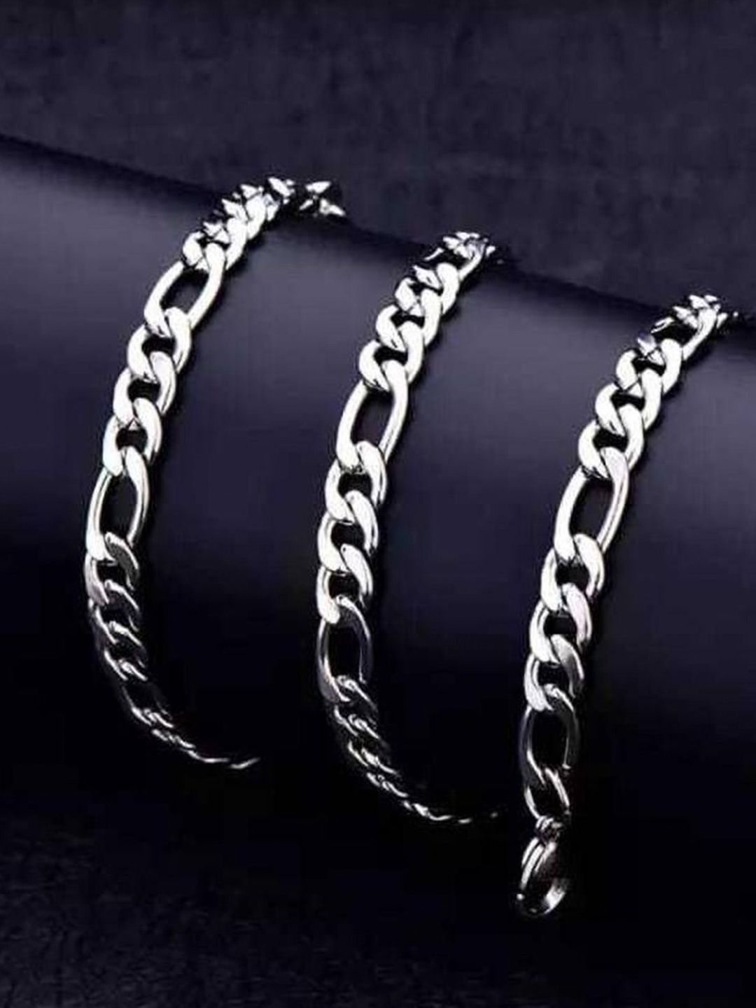 

VIEN Men Stainless Steel Rhodium Plated Chain, Silver