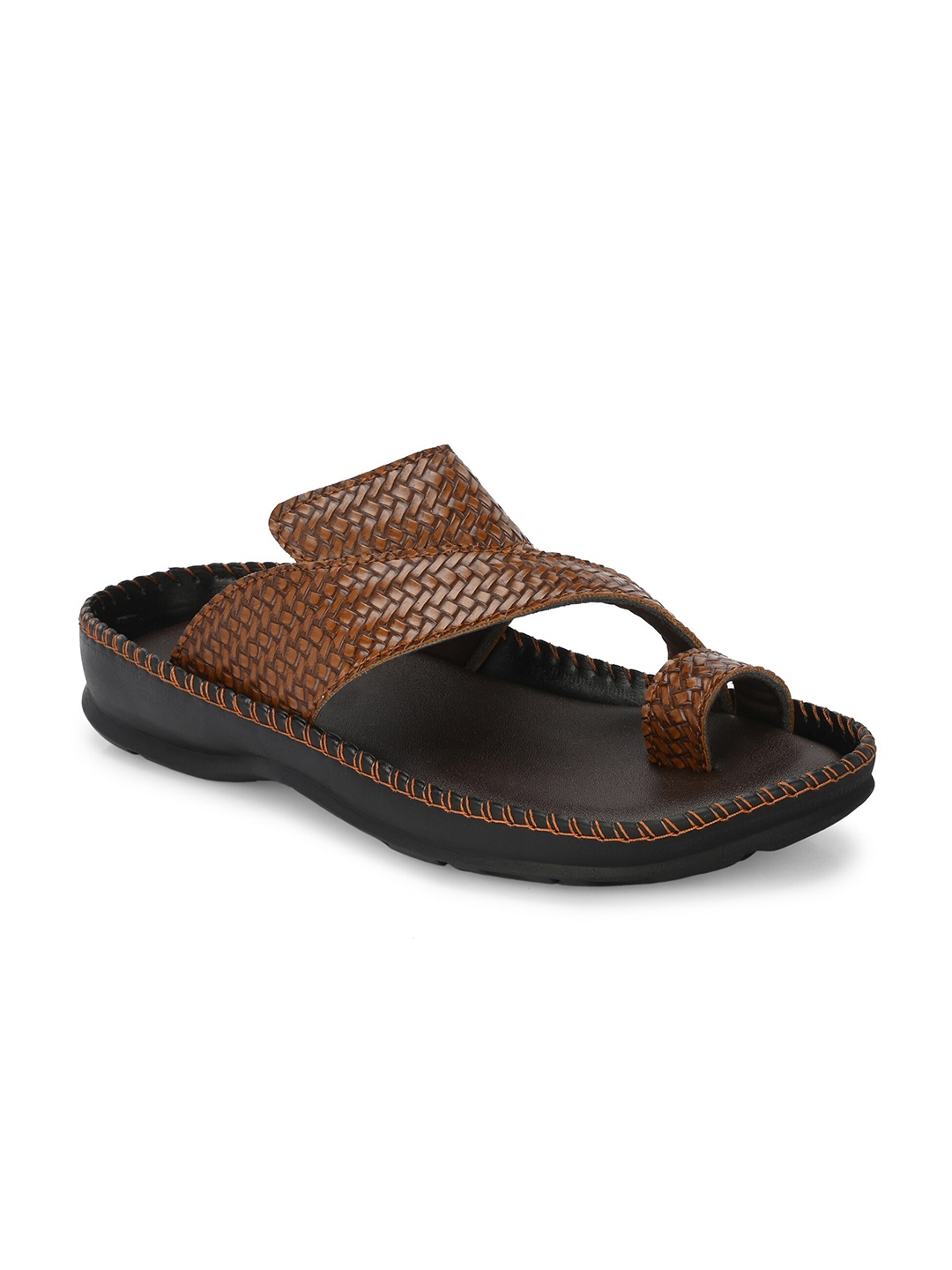 

Azzaro Black Men Textured One Toe Comfort Sandals, Tan