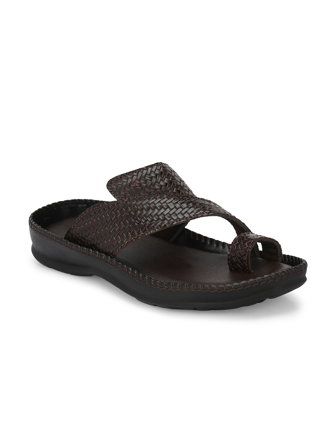 

Azzaro Black Men Textured One Toe Comfort Sandals, Brown