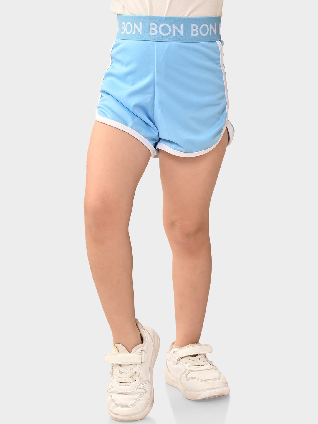 

BONKIDS Girls Loose Fit Low-Rise Sports Shorts, Blue