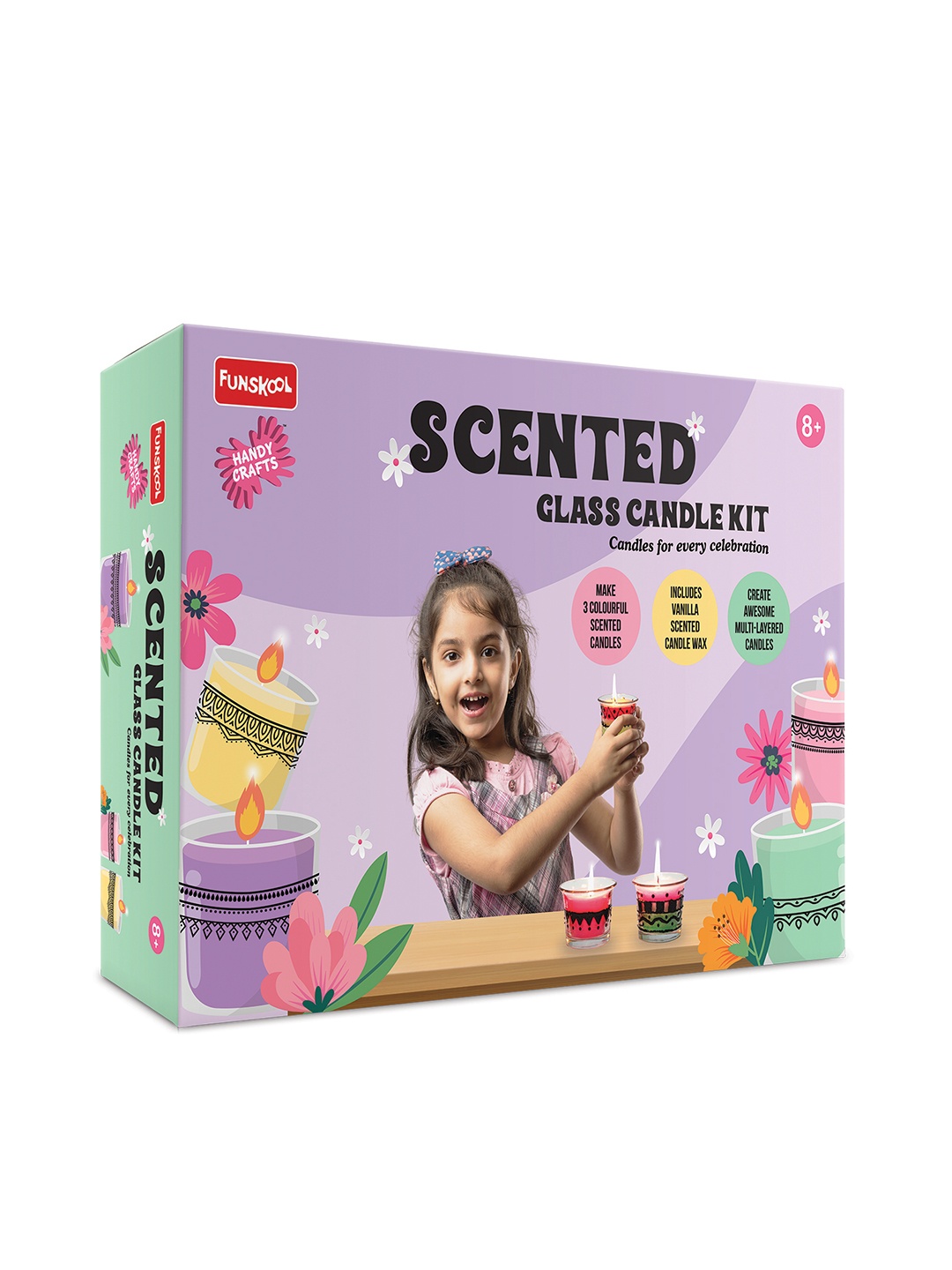 

Handycrafts Scented Glass Candle DIY Arts & Crafts Kit For Age 8+, White