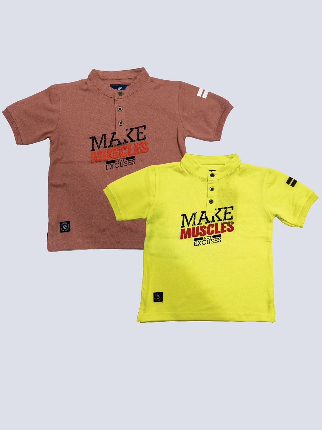 

BAESD Boys Pack Of 2 Printed Polo Collar Cotton Regular T-shirt, Yellow