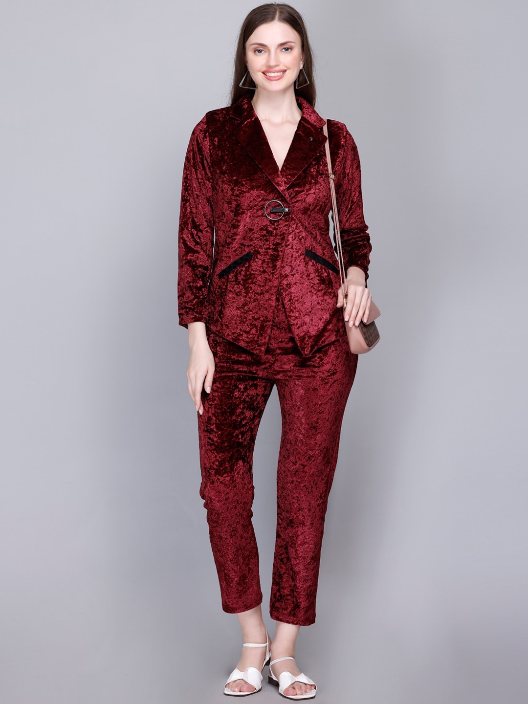 

VELVTINE Pure Woollen Co-Ords, Red