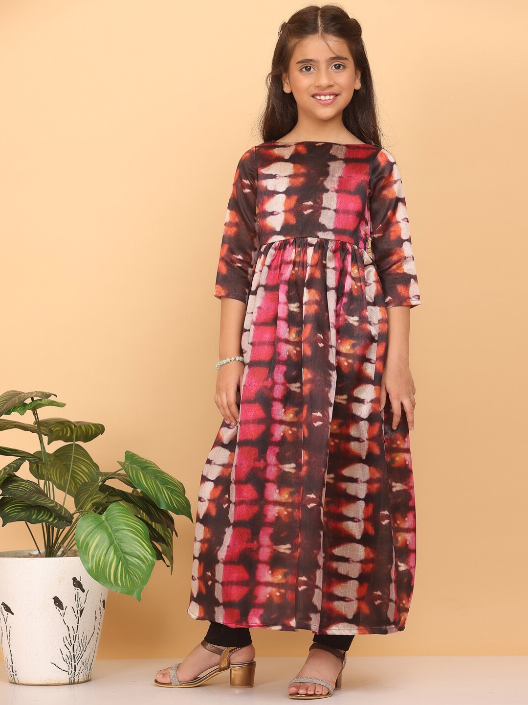 

Ethnovog Girls Gotta Patti Anarkali Kurta, Brown