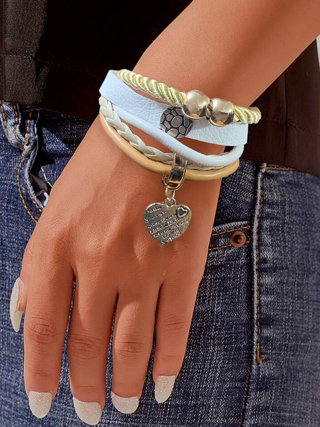 

OOMPH Leather Multistrand Bracelet, Brown