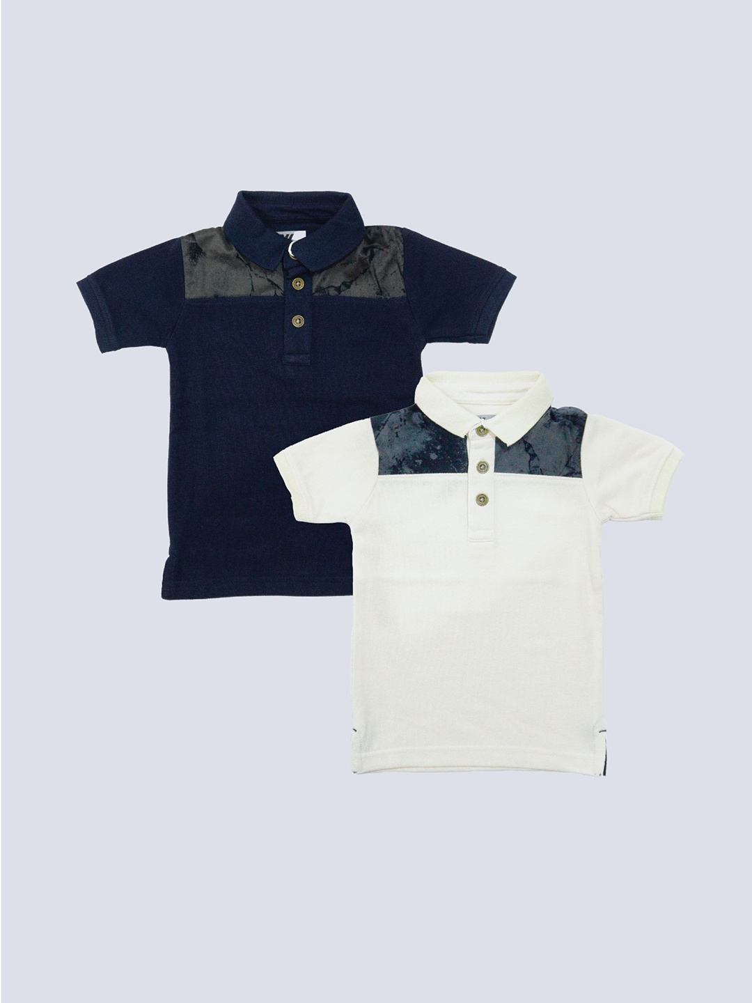 

BAESD Boys Pack Of 2 Clourblocked Henley Neck Cotton T-shirt, White