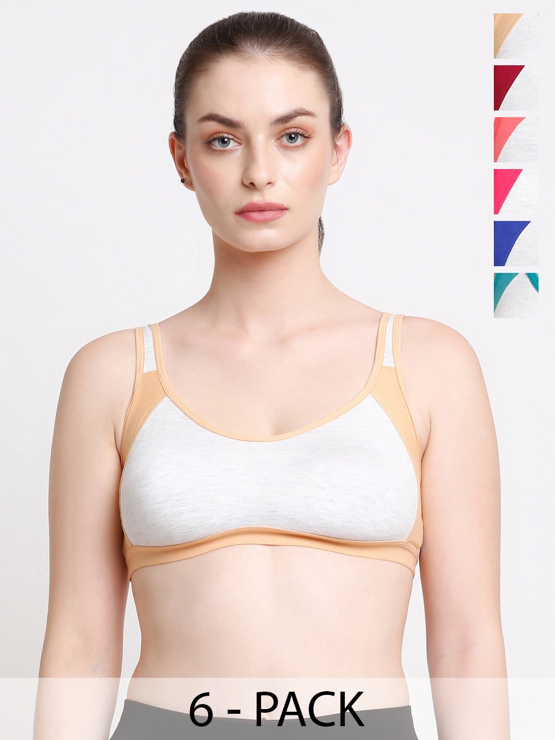 

Ennoble Pack Of 6 Full Coverage T-shirt Bra With All Day Comfort, Beige