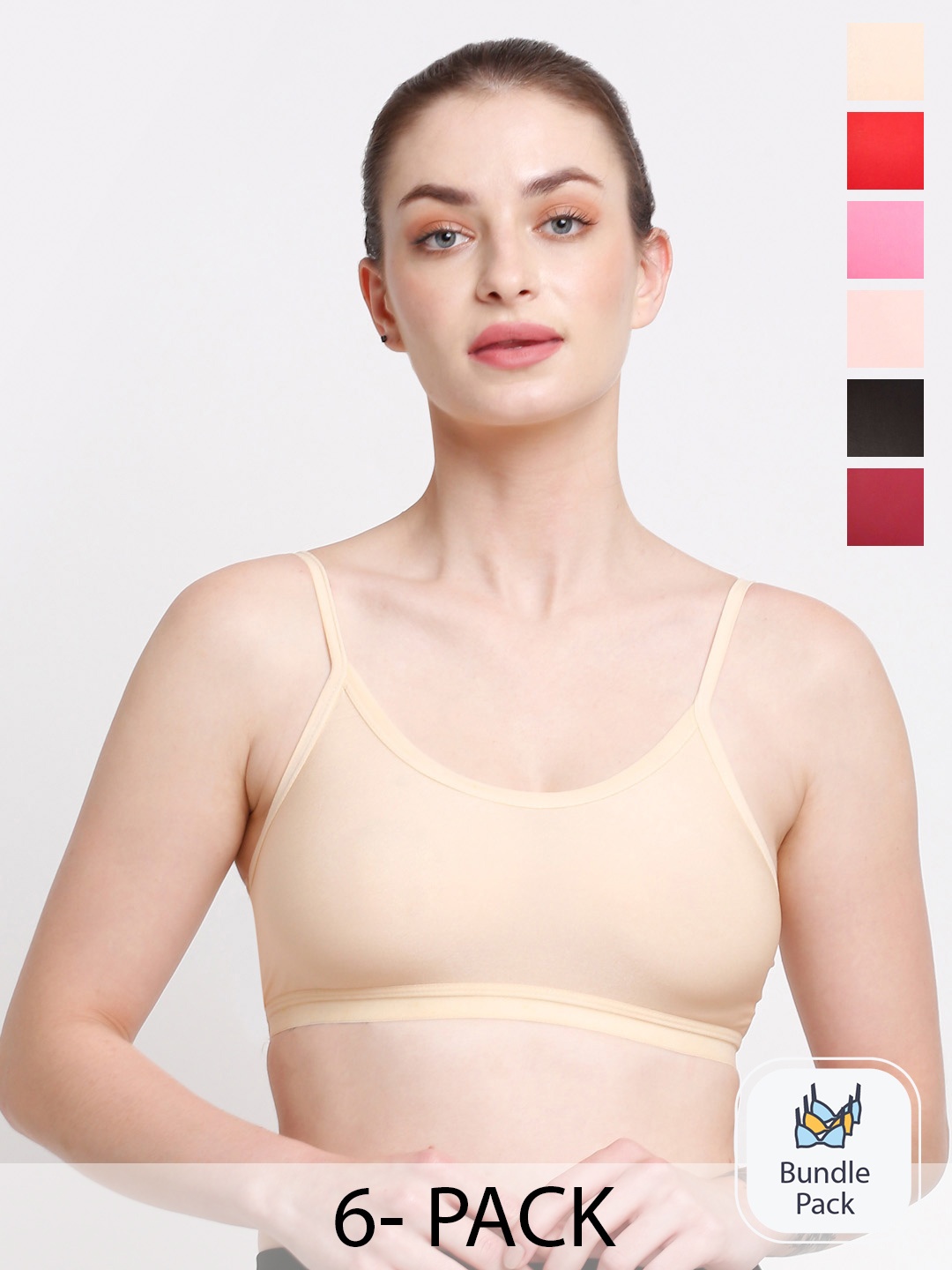 

Ennoble Pack Of 6 Full Coverage T-shirt Bra With All Day Comfort, Beige