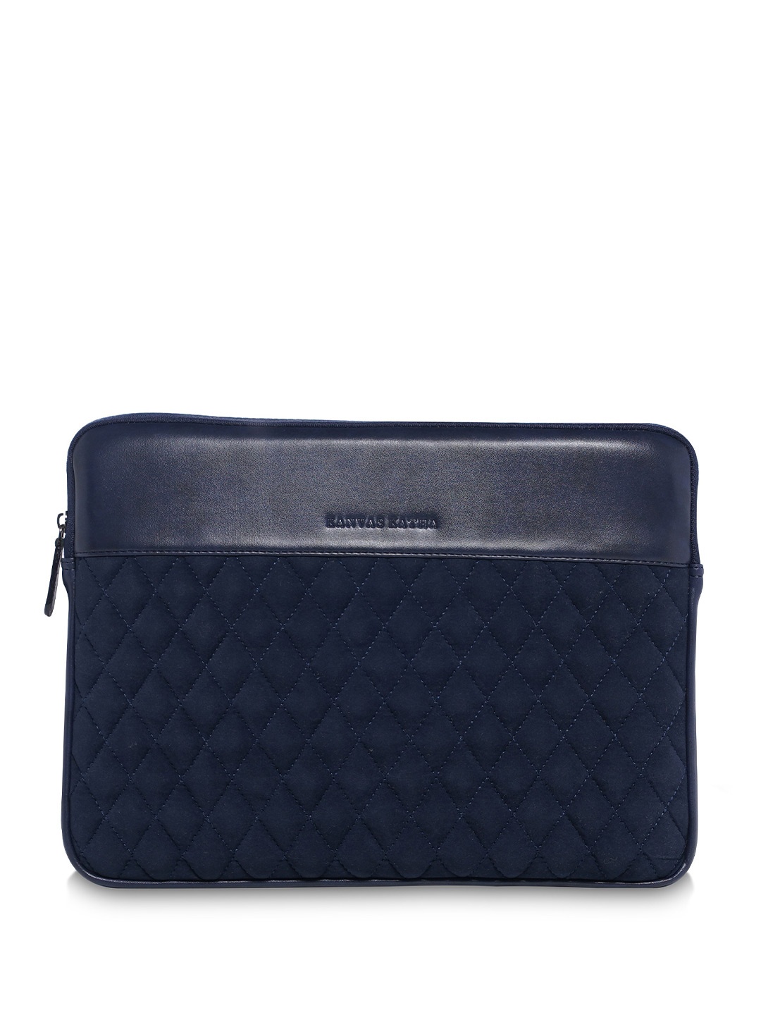 

Kanvas Katha Unisex Textured Laptop Sleeve, Navy blue