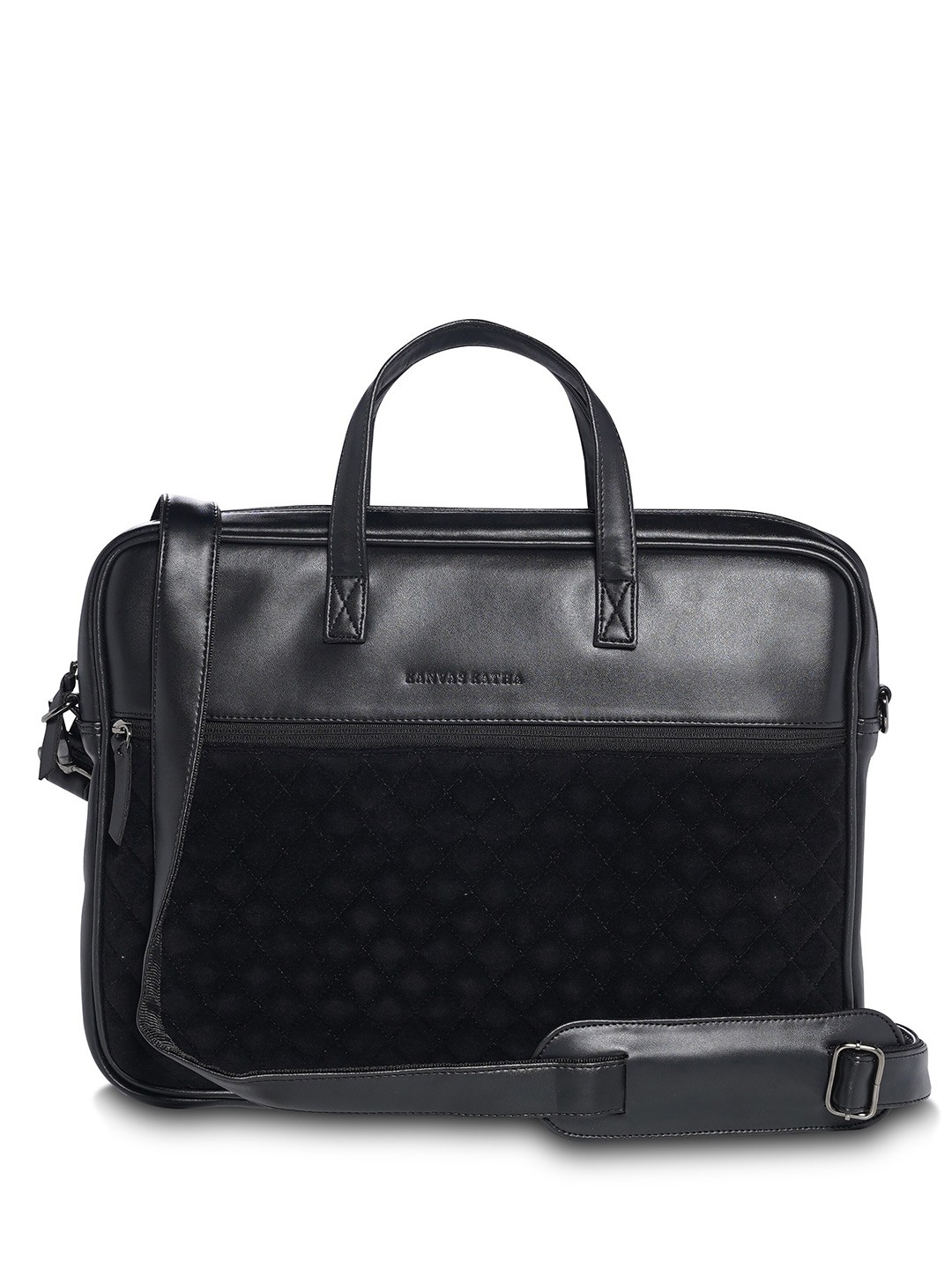 

Kanvas Katha Unisex Textured Laptop Bag, Navy blue