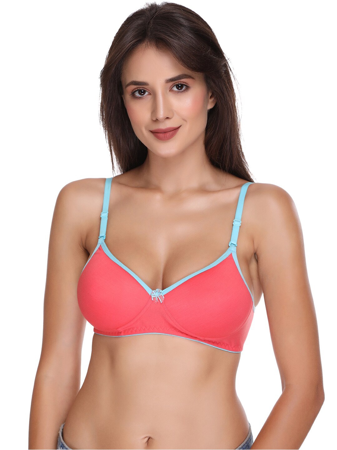 

SONA Medium Coverage All Day Comfort Cotton T-Shirt Bra, Coral