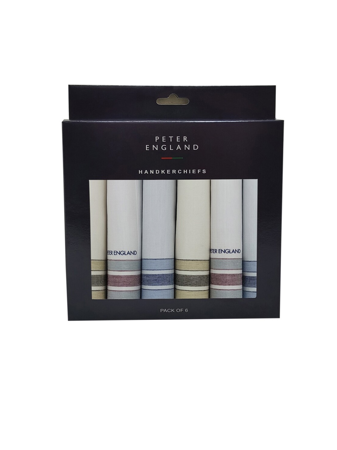 

Peter England Men Set Of 6 Cotton Handkerchiefs, White