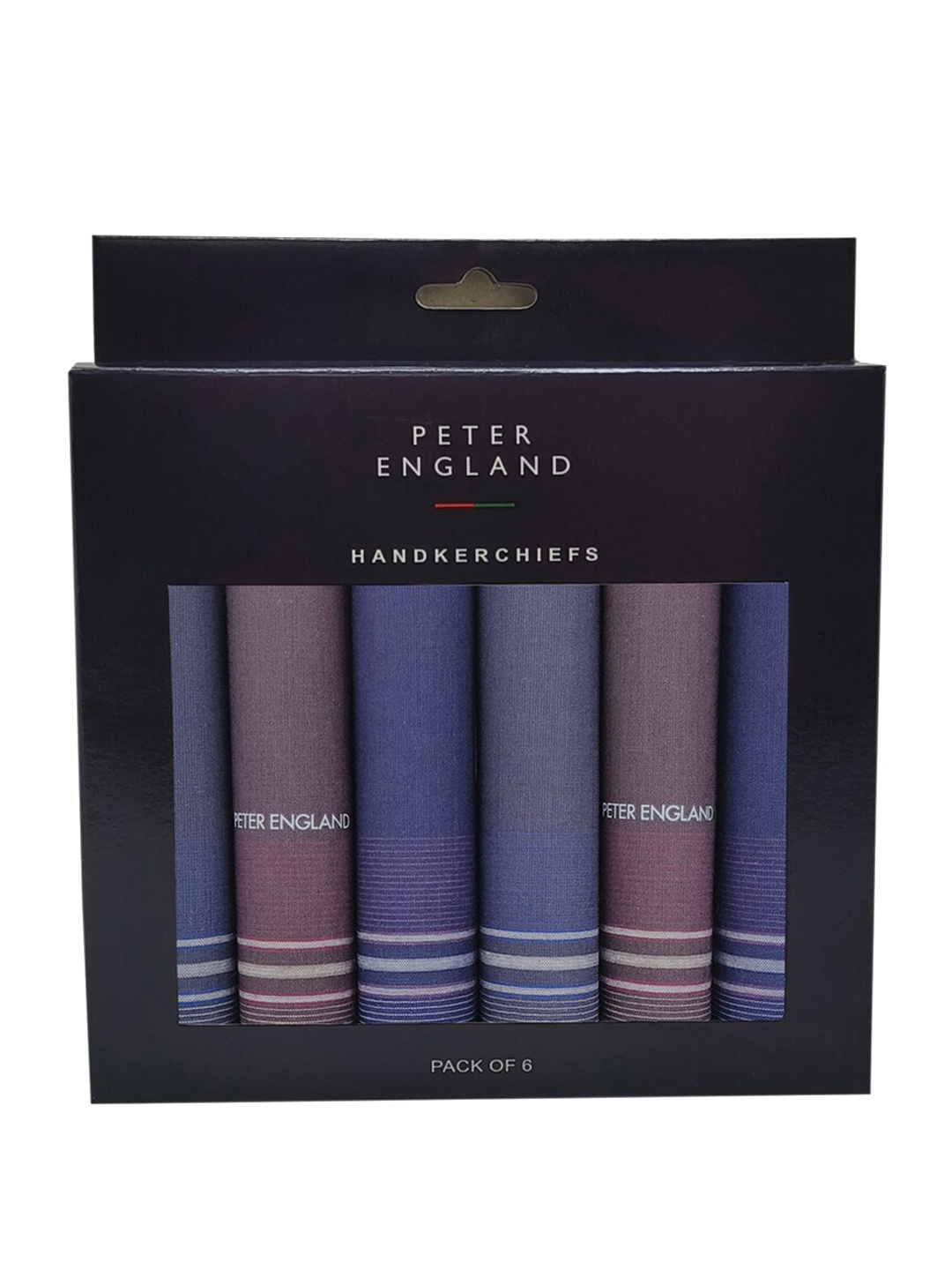 

Peter England Men Set Of 6 Striped Cotton Handkerchiefs, Grey