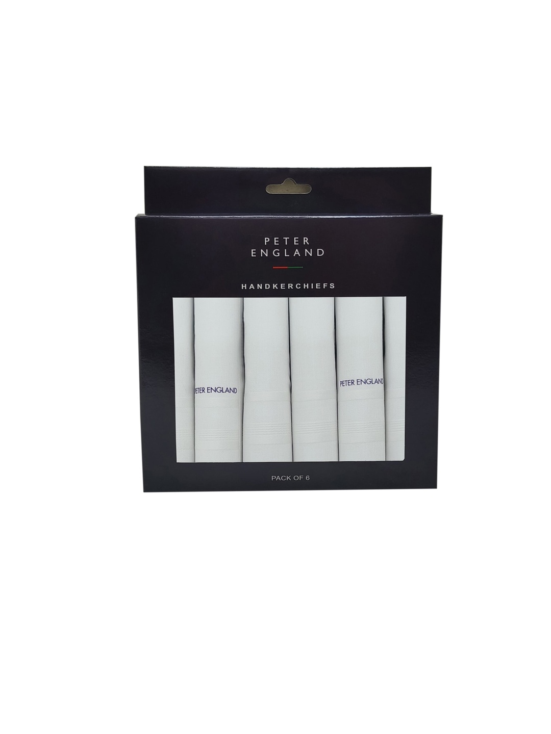 

Peter England Men Set Of 6 Striped Cotton Handkerchiefs, White