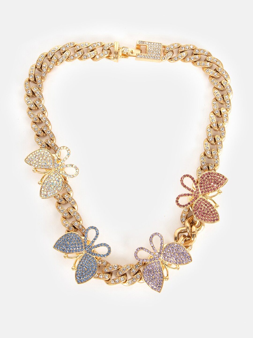 

Kazo Rhinestone-Studded Necklace, Gold