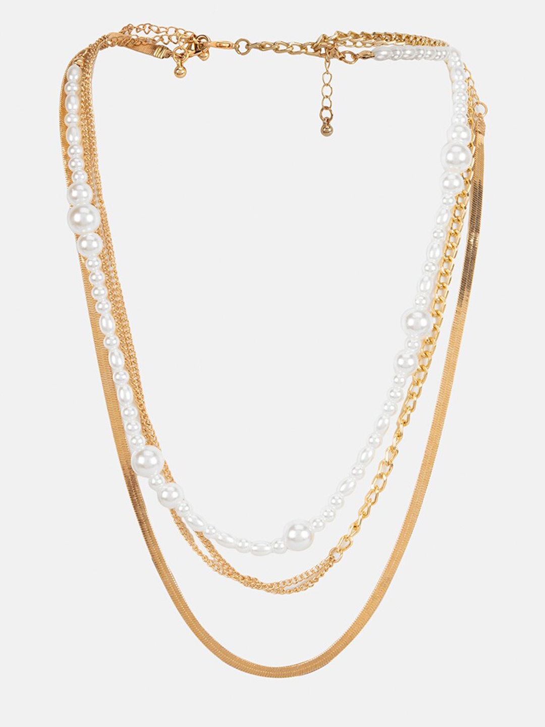 

Kazo Pearl Beaded Layered Chain, Gold