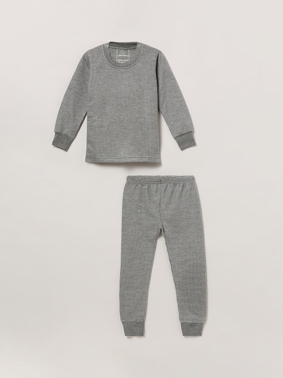 

The Boo Boo Club Kids Striped Thermal Set, Grey