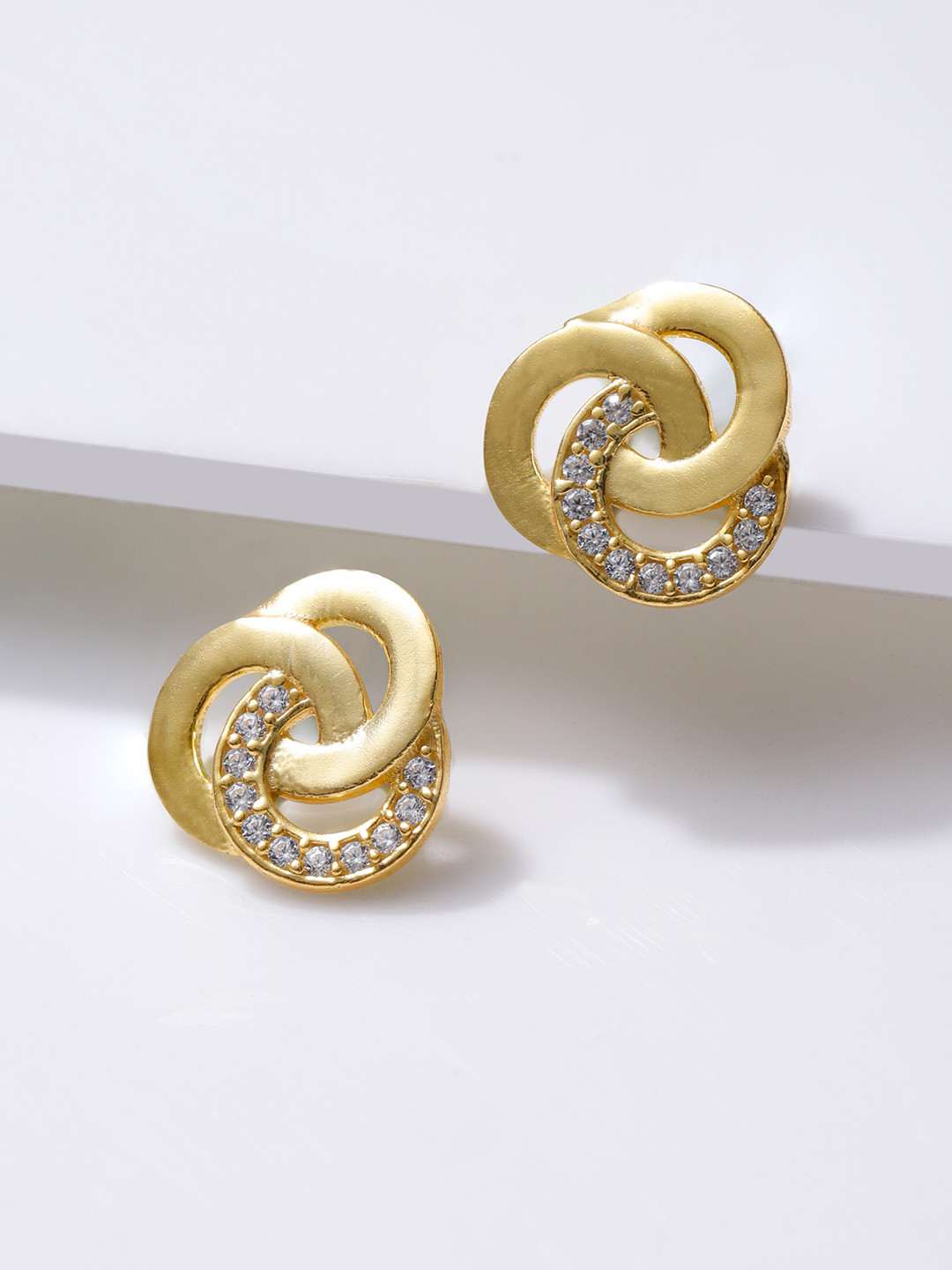 

Rubans Silver Gold-Plated Classic Studs Earrings